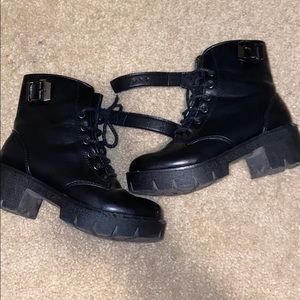 Lace up platform Combat boots